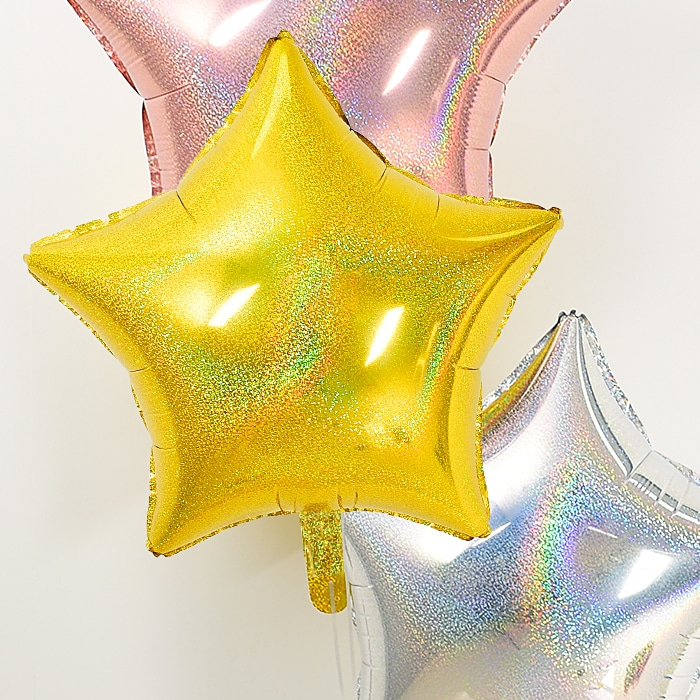 24인치 별 홀로그램 로즈골드 은박풍선 생일파티장식 홈파티파티용품