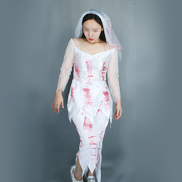 성인여자의상 좀비 브라이드 코스튬 실 착용 좀비신부파티용품
