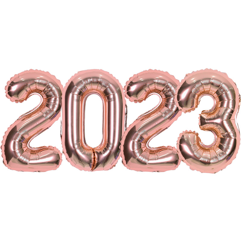 은박풍선세트 중 로즈골드 2023 신년풍선 파티숫자풍선파티용품