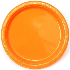 PVC접시]오렌지(18cm-10개입)플라스틱접시,생일파티,키즈파티,파티소품,파티용품,테이블셋팅,센터피스,접대접시,아이생일용품파티용품
